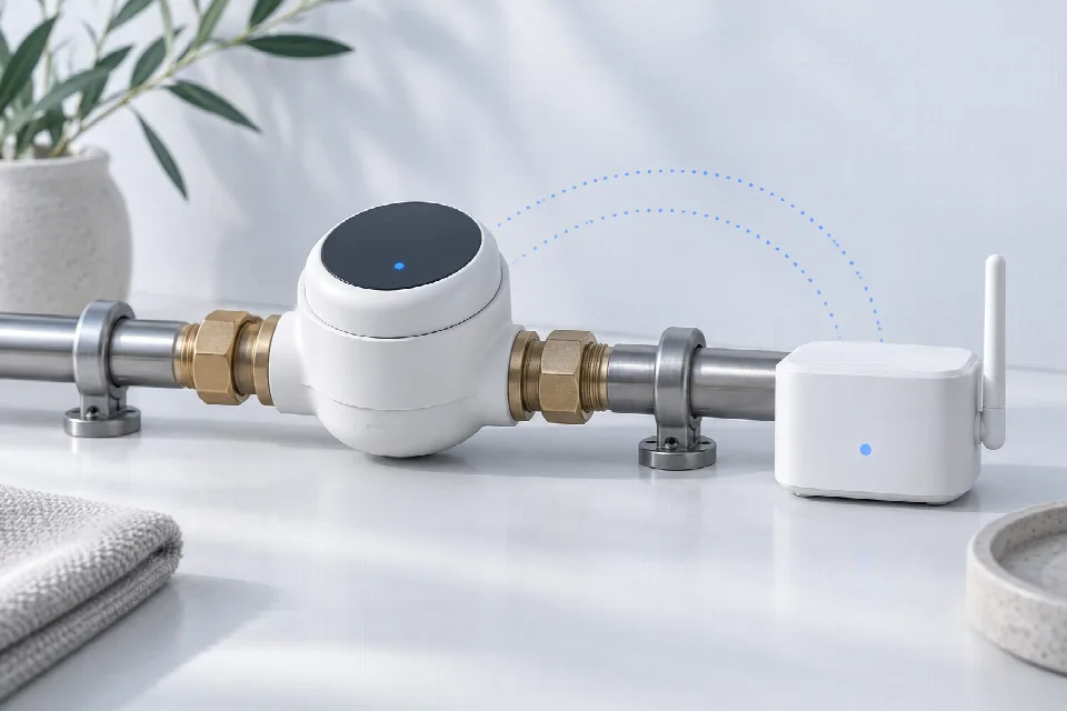 Konzept eines vernetzten Wasserzählers mit drahtlosem Gateway